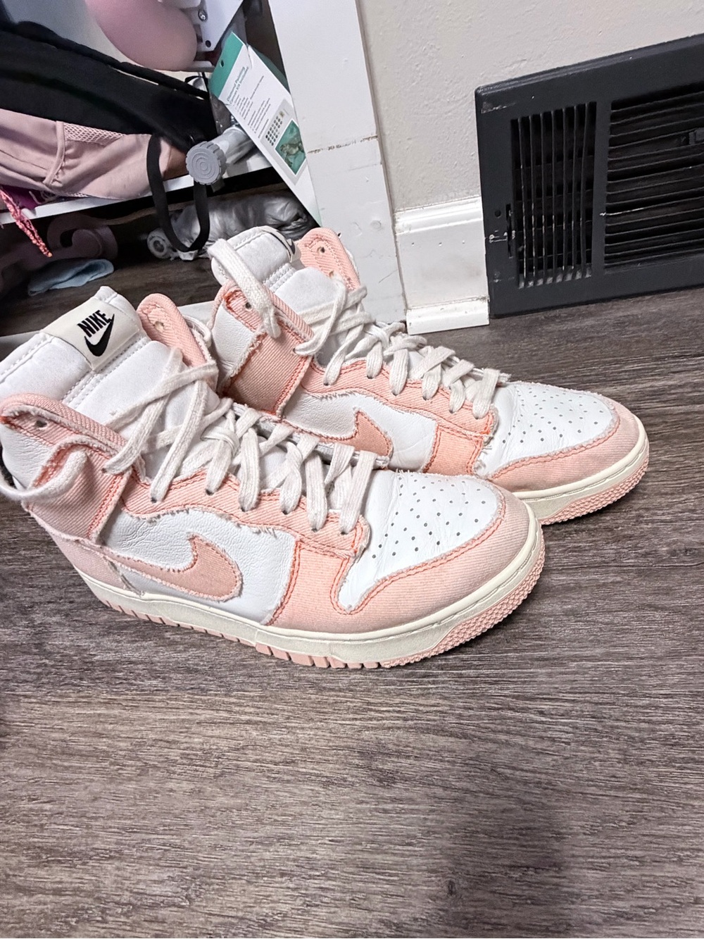 Nike Women’s High-Top Sneakers — White & Light Pink